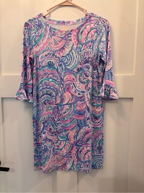 Lilly Pulitzer Pink Blue Green Printed Shift Dress